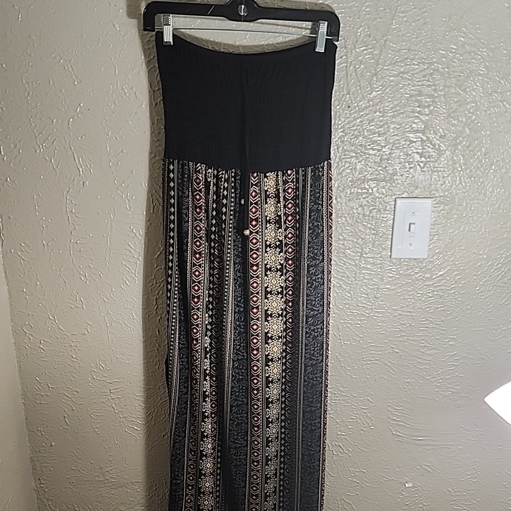 FAMS M Black and Multicolor Patterned Women's Dress